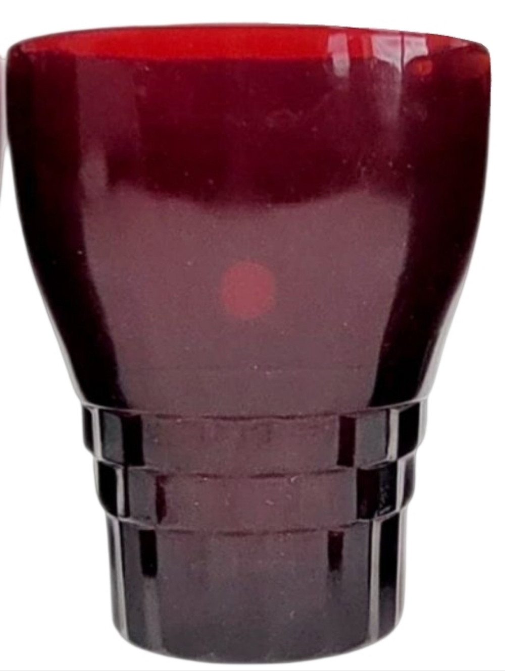 Vintage MCM Glass Ruby Red Windsor Faceted Cafe Bar Glasses 50s 60s Cafecore VTG